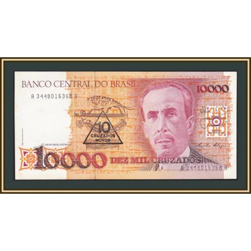 Бразилия 10000 крузадо (10 крузадо) 1989 P-218 (218a) a-UNC