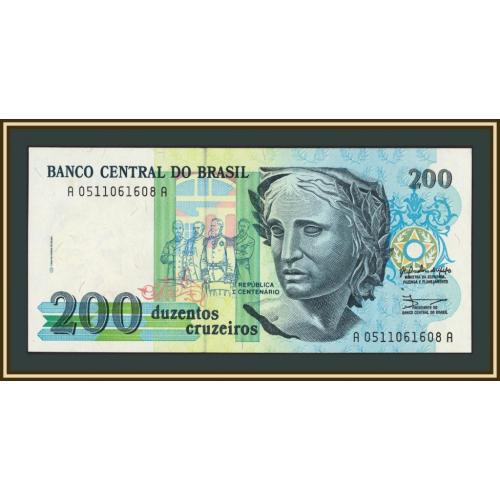 Бразилия 200 крузейро 1990 P-229 aUNC/UNC