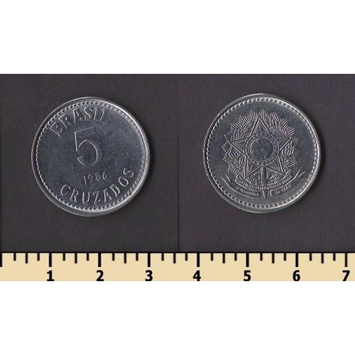 Бразилия 5 крузадо 1986