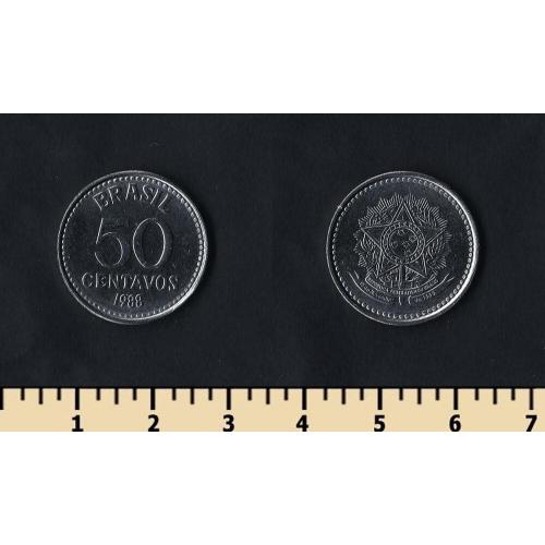 Бразилия 50 сентаво 1988