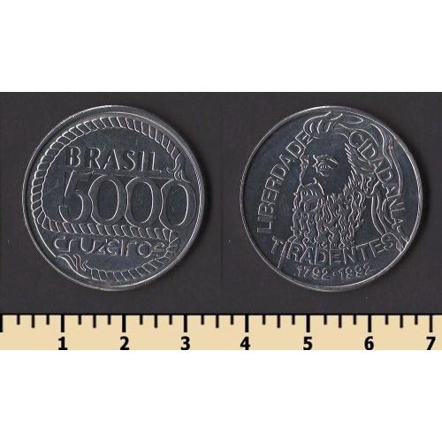 Бразилия 5000 крузейро 1992