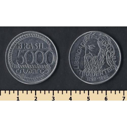 Бразилия 5000 крузейро 1992