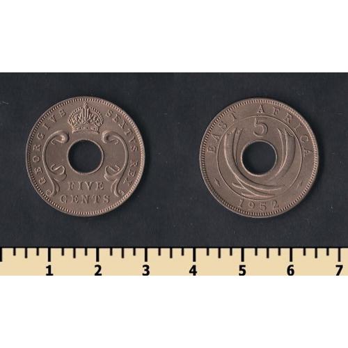 Британская Восточная Африка 5 центов 1952