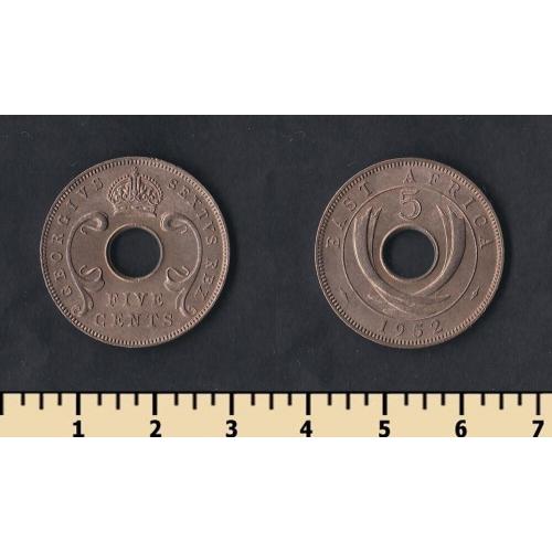 Британская Восточная Африка 5 центов 1952