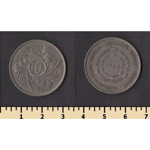 Бурунди 10 франков 1968