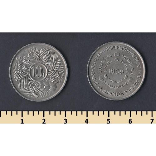 Бурунди 10 франков 1968