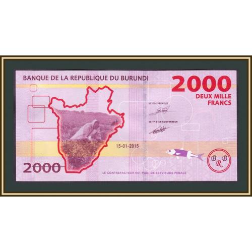 Бурунди 2000 франков 2015 P-52 (52a) UNC