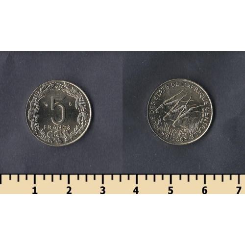 Центрально-Африканские штаты 5 франков 2003