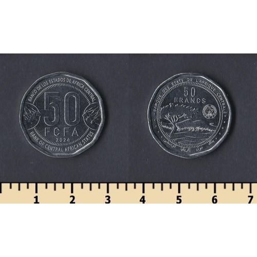 Центрально-Африканские штаты 50 франков 2024