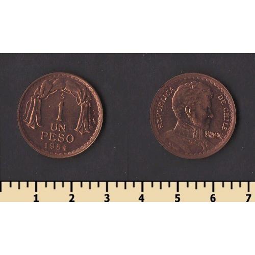 Чили 1 песо 1954
