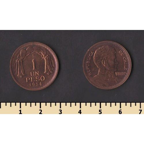 Чили 1 песо 1954