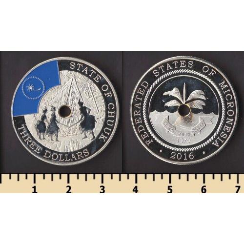 Чуук (Трук) острова 3 доллара 2016