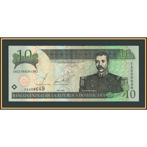 Доминиканская Республика (Доминикана) 10 песо 2002 P-168 (168b) UNC