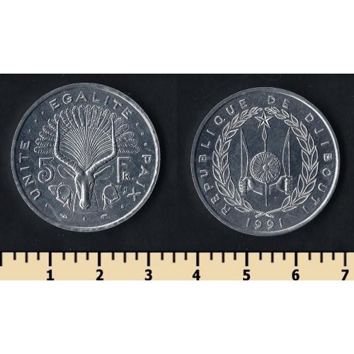 Джибути 5 франков 1991