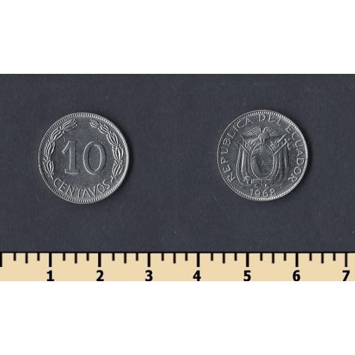 Эквадор 10 сентаво 1968