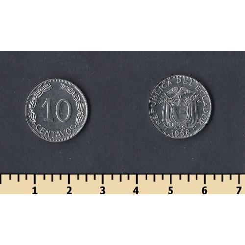 Эквадор 10 сентаво 1968