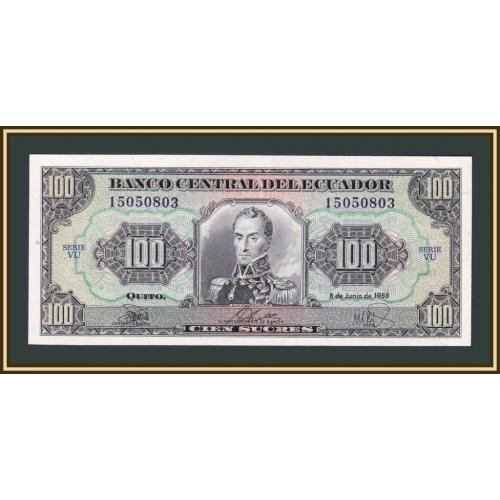 Эквадор 100 сукре 1988 P-123 (123Аa.4) UNC