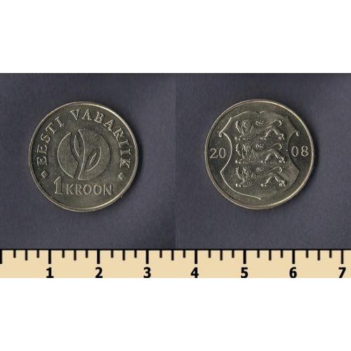 Эстония 1 крона 2008