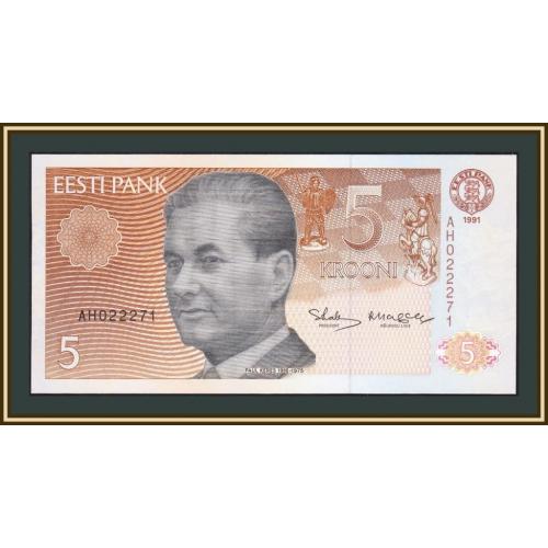 Эстония 5 крон 1991 P-71 (71a) UNC