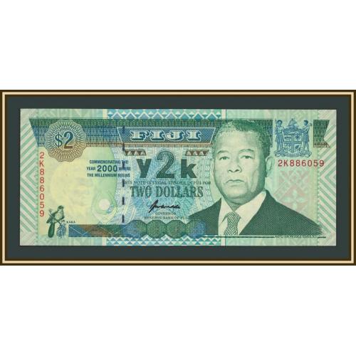 Фиджи 2 доллара 2000 P-102 (102a) UNC