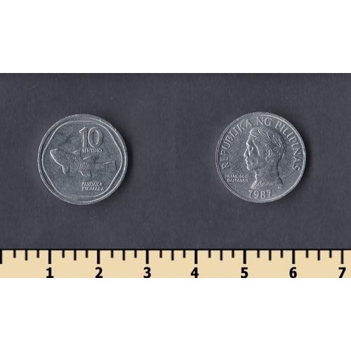 Филиппины 10 сентимо 1987