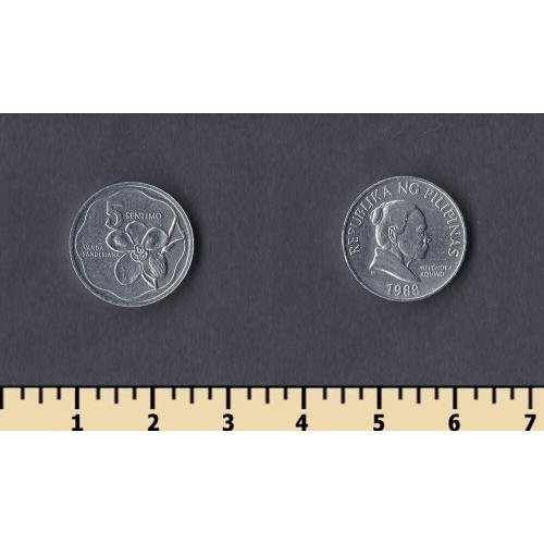 Филиппины 5 сентимо 1988
