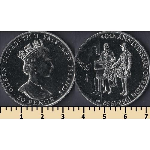 Фолклендские острова 50 пенсов 1992