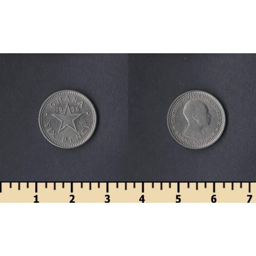 Гана 6 пенсов 1958