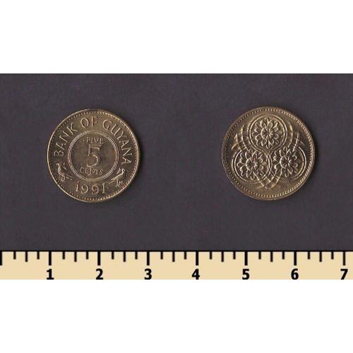 Гайана 5 центов 1991