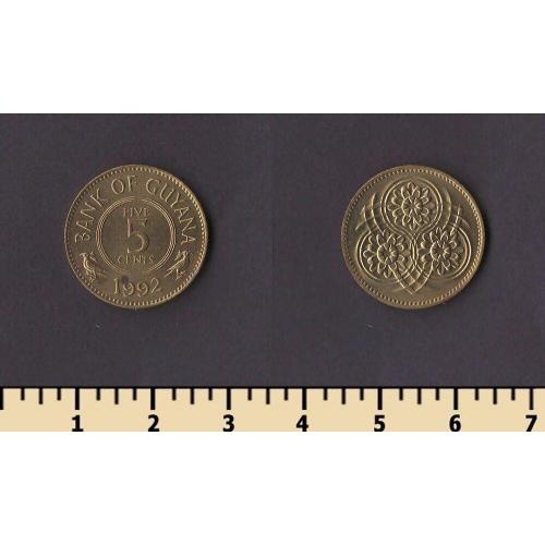 Гайана 5 центов 1992