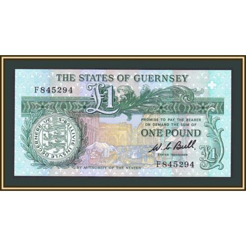 Гернси 1 фунт 1980-1989 P-48 (48a) UNC