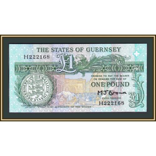 Гернси 1 фунт 1980-1989 P-48 (48b) UNC
