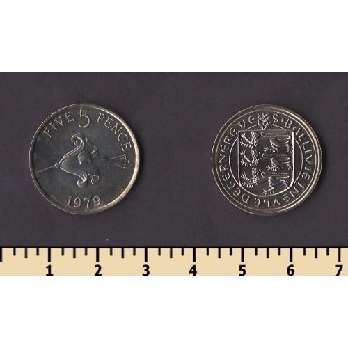 Гернси остров 5 пенсов 1979