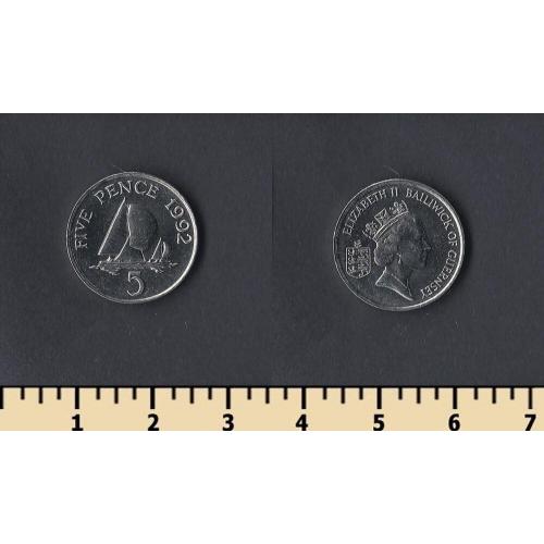 Гернси остров 5 пенсов 1992