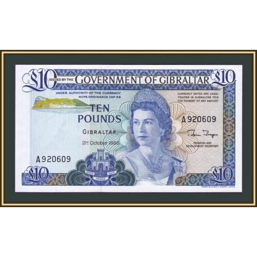 Гибралтар 10 фунтов 1986 P-22 (22b) UNC-