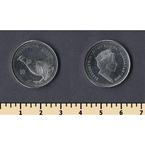 Гибралтар 10 пенсов 2020