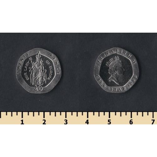 Гибралтар 20 пенсов 1988