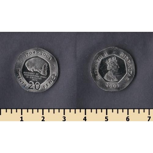 Гибралтар 20 пенсов 2004