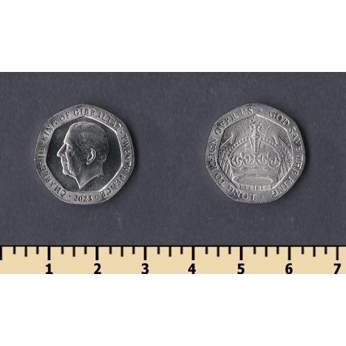 Гибралтар 20 пенсов 2023