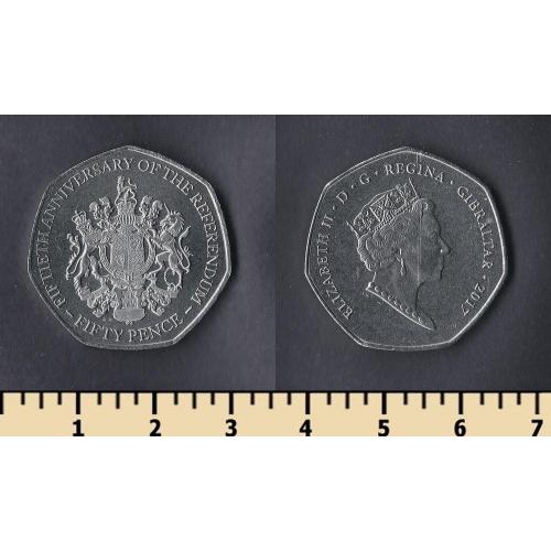 Гибралтар 50 пенсов 2017