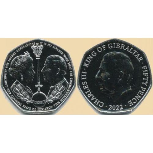 Гибралтар 50 пенсов 2022