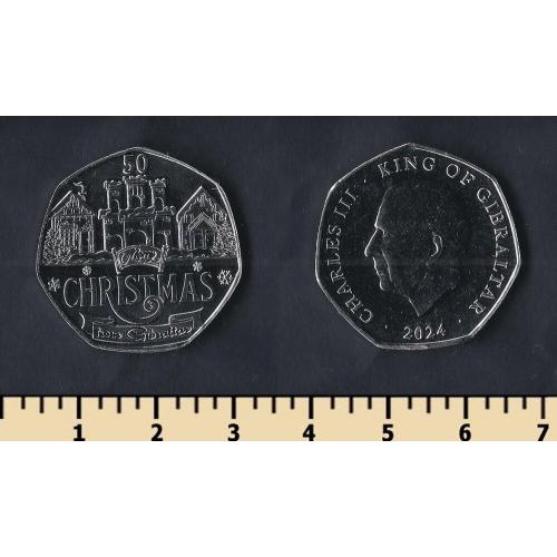 Гибралтар 50 пенсов 2024