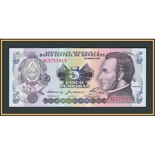 Гондурас 5 лемпир 1980 P-63 (63a.2) UNC