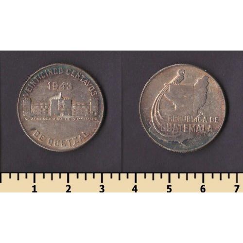 Гватемала 25 сентаво 1943