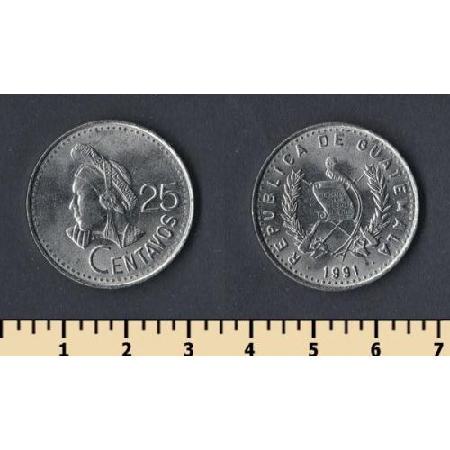 Гватемала 25 сентаво 1991