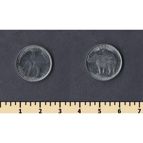 Индия 25 пайса 2001