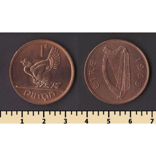 Ирландия 1 пенни 1968