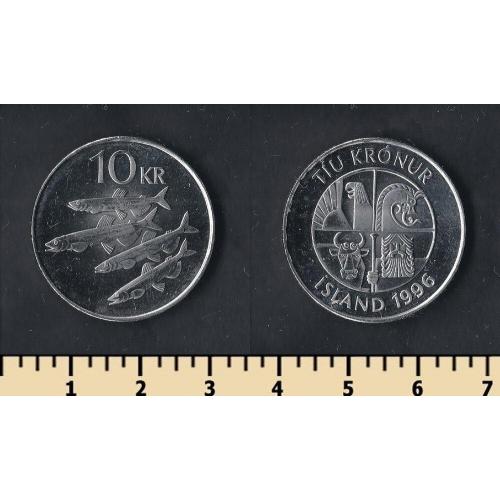 Исландия 10 крон 1996