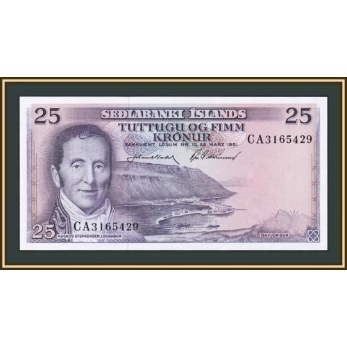 Исландия 25 крон 1961 P-43 UNC