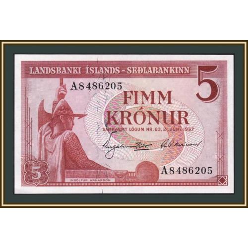 Исландия 5 крон 1957 P-37 (37b) UNC